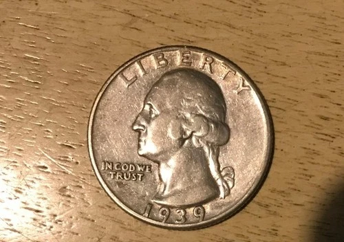 1939-P Washington Silver Quarter Extra Fine XF 25c Set Break Nice coin!