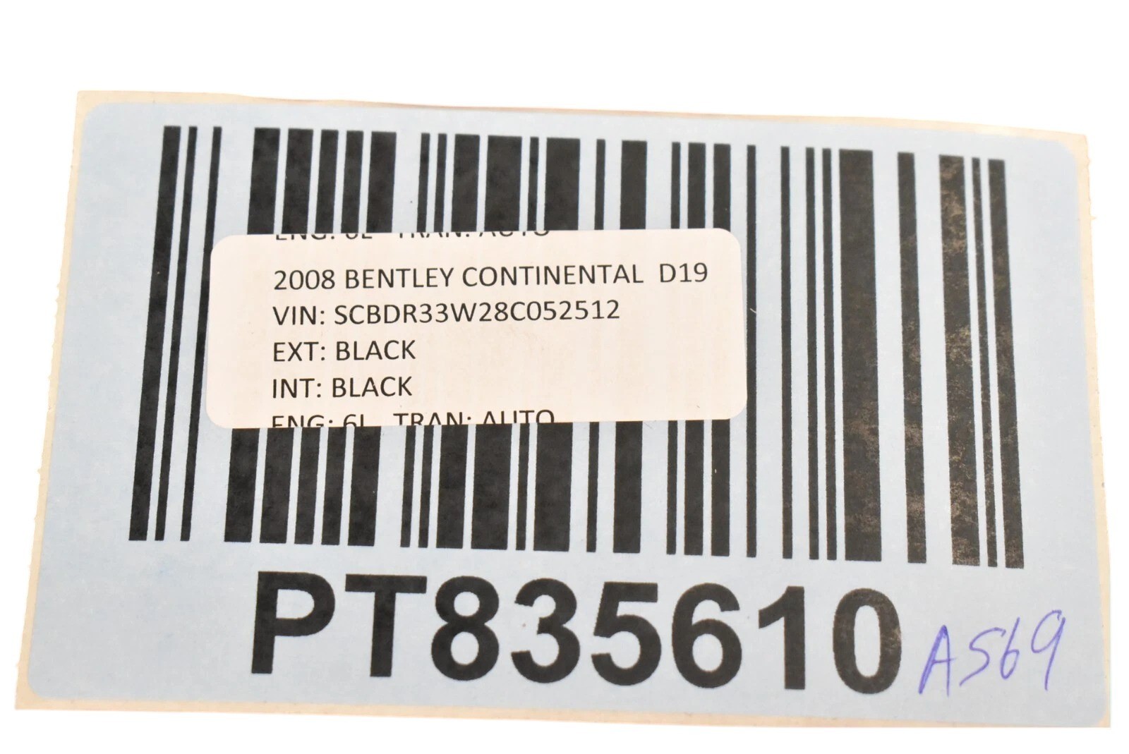 03-18 Bentley Continental Front Right Upper Side Sun Visor Shade Sunvisor OEM