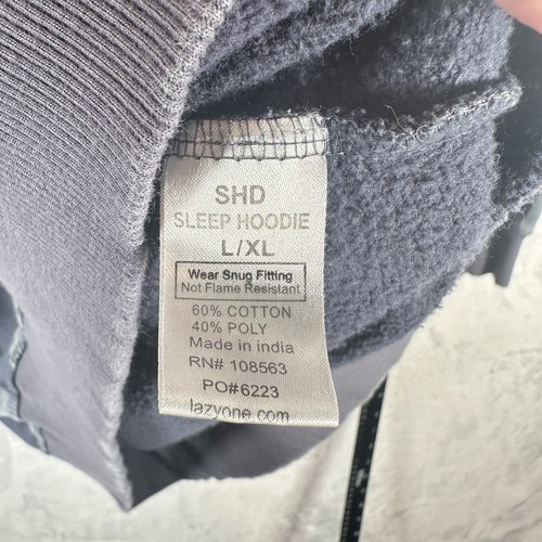 LAZY ONE Sleep Hoodie L/XL Blue Bear Print Unisex Oversized Kangaroo Pocket - Picture 5 of 11
