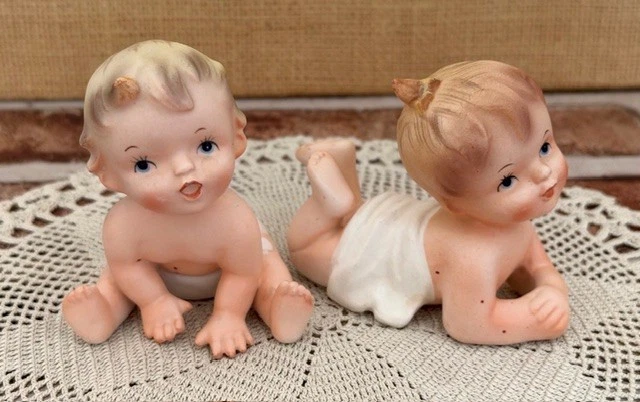 Vintage Baby Figurine In Antique Ceramic & Porcelain Figurines for