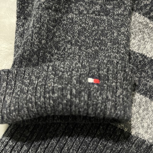 TOMMY HILFIGER L Langarm Pullover Pulli mit Kapuze V-Ausschnitt weites Bündchen grau - Bild 10 von 10