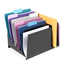 Huron Desktop File Binder Organizer Storage, Combination Vertical 3/Slant 6 S...