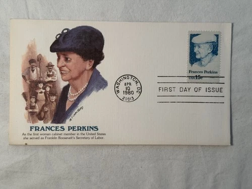 Vintage Frances Perkins First Day of Issue Cover • Fleetwood • April 10, 1980