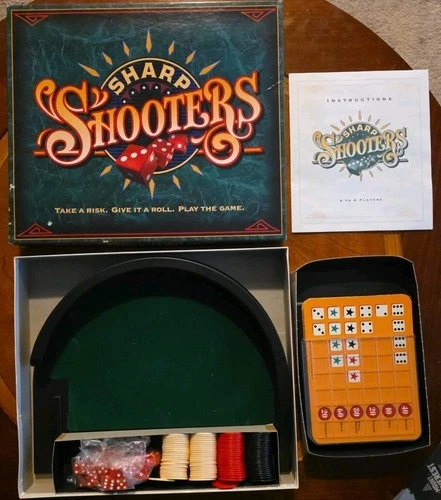 VINTAGE Sharp Shooters COMPLETE Milton Bradley 1994 Dice Game