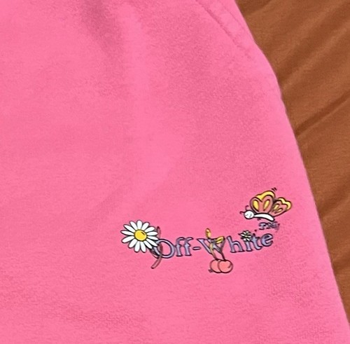 OFF WHITE Girl's Funny Flower Mini Sweat Skirt Fuchsia Lilac Size 12+ (New) - Picture 3 of 7