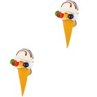 2 pcs  Simulation Ice Cream Model Display Fake Ice Cream Model for Adornment