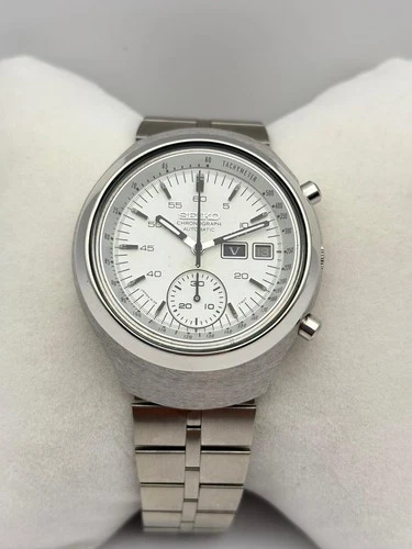 (Vintage) Seiko 6139-7100 Helmet Automatic Chronograph Watch | White Dial