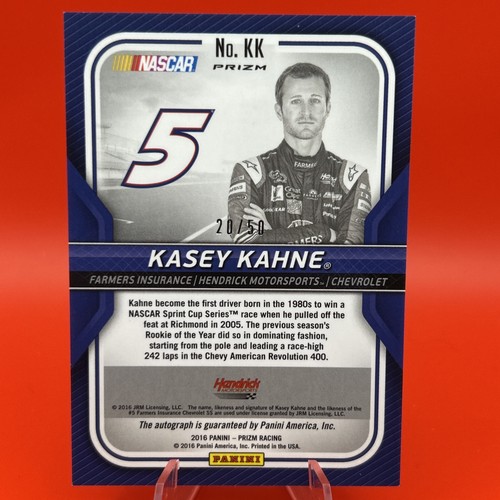 2016 Panini No.KK Blue Flag Flash Prizm 20/50 Kasey Kahne - Picture 2 of 2