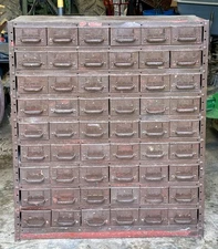 Vintage Equipto 54 Drawer Metal Parts Cabinet Auto Hardware Store Industry Shop