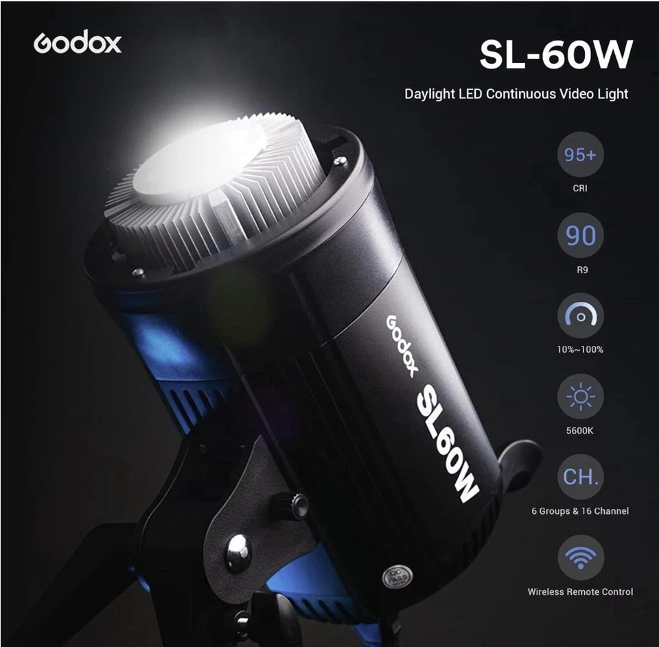 Godox SL-60W 5600K Daylight Studio Continuous LED Video Light - Image 3 of 4