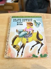 Little Golden Book Brave Cowboy Bill with Puzzle 1st "A" Edition For Kids