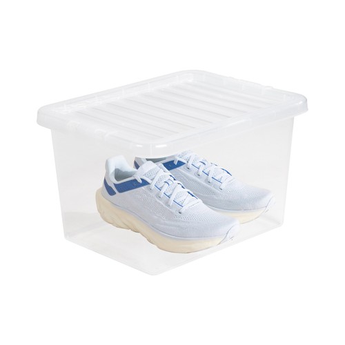 (Buy 2 + 1 Free) 25L Clear Plastic Storage Boxes with Lids Stackable Box UK Made - Picture 11 of 12