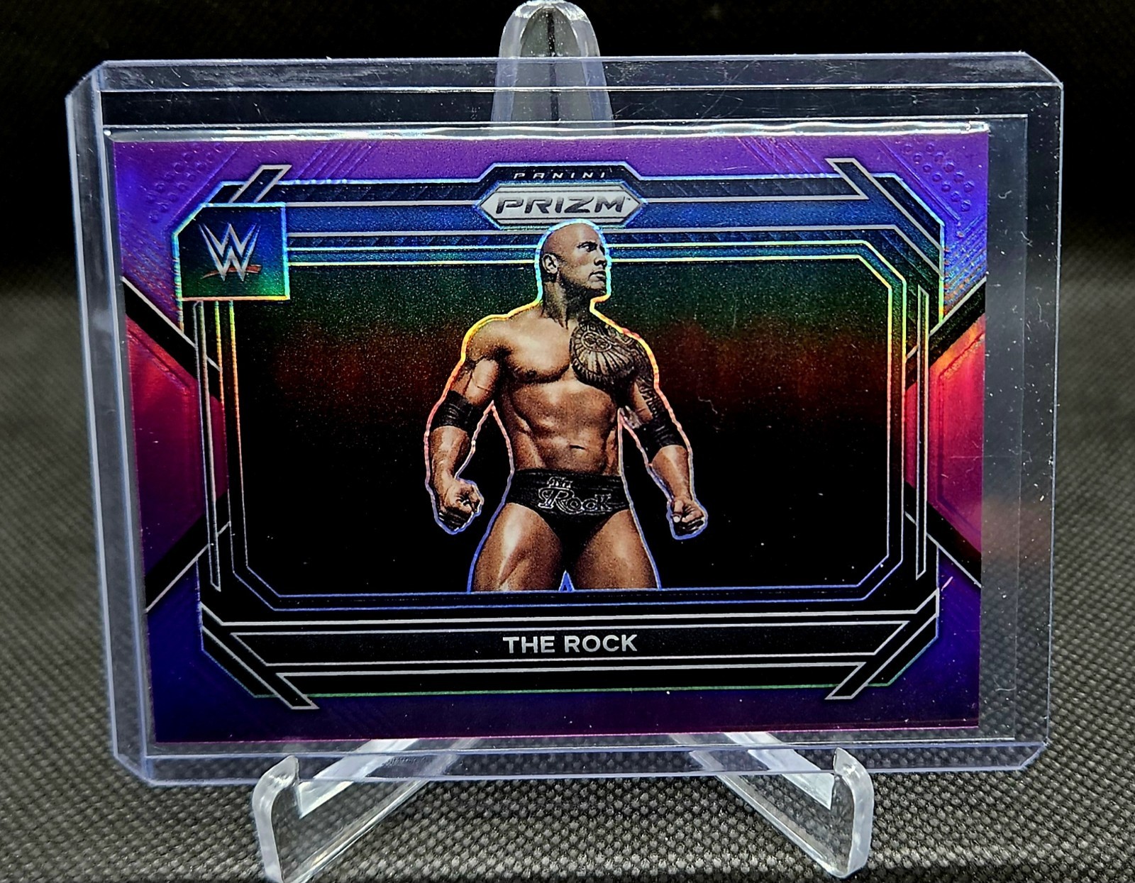 2023 Panini Prizm WWE - The Rock #41 Purple Prizm SP 144/149