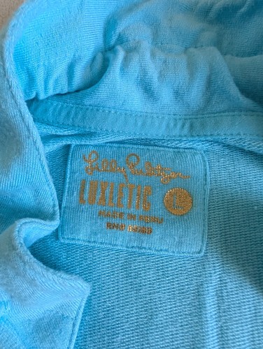 Lilly Pulitzer Luxletic Cassi Popover Top Peri Blue Tunic Active Pullover Large - Picture 4 of 7