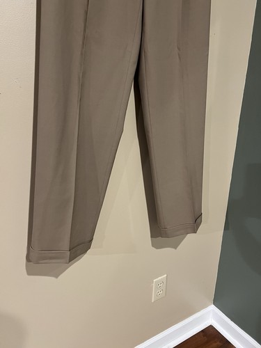 Pantalón Lauren Ralph Lauren Para Hombre 34x34 Plisado 100% Lana Caqui Comodidad Total - Imagen 3 de 8