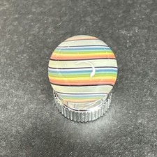 Contemporary Handmade Art Glass Marble .67" Multicolor Spiral Swirl UV Green MIB