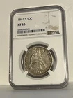 1867-S Seated Liberty Half XF-40 NGC RARE COIN!! SUPER SHARP!