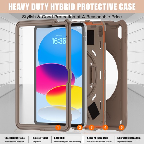 Ripple Shockproof Silikon Handschlaufe Ständer Hülle Cover für iPad (A16) 11. 2025 - Bild 19 von 41