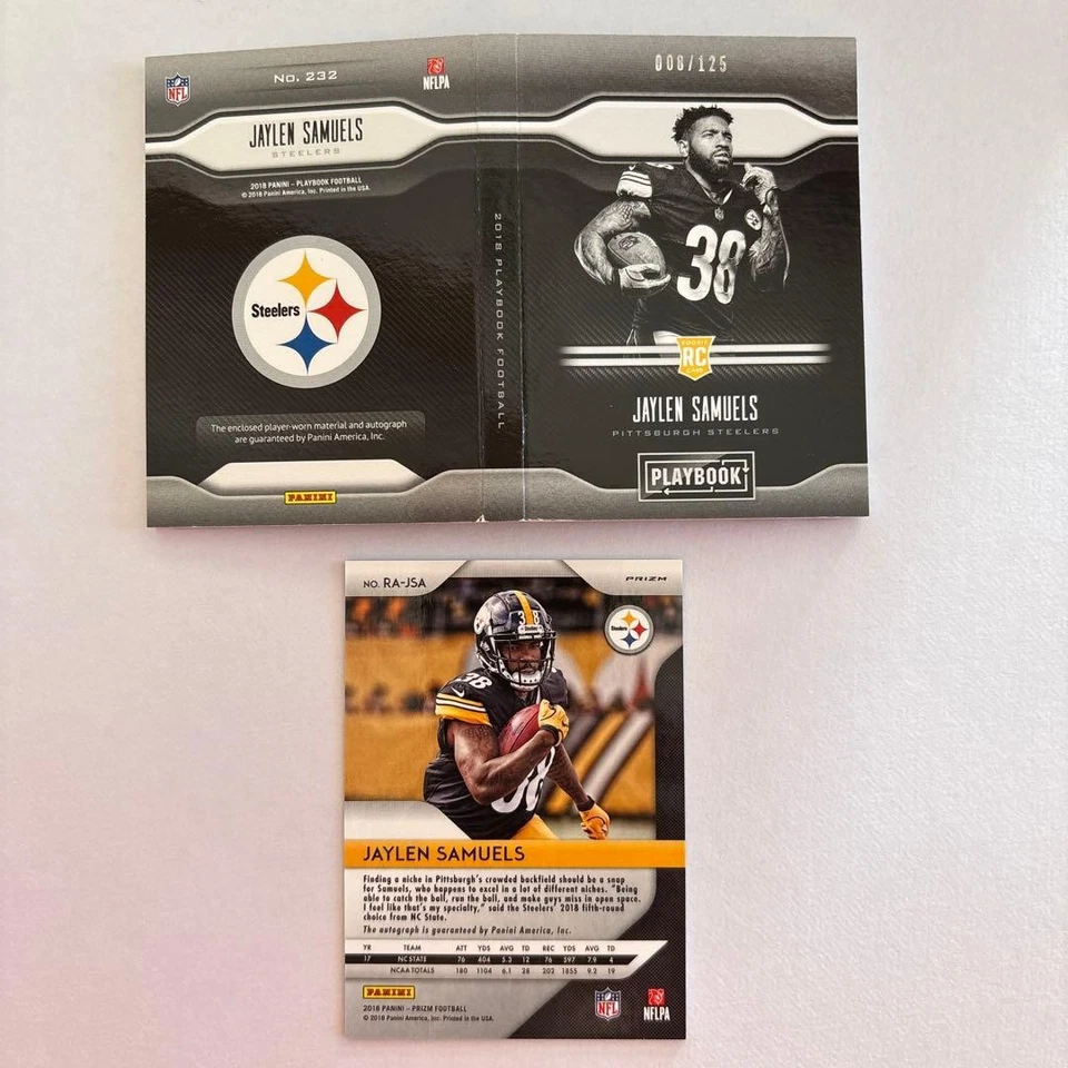 NFL panini Playbook Jaylen Samuels auto - Image 2 of 3
