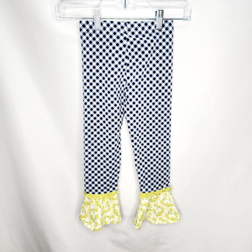 Matilda Jane Enchanted Garden Kids Pants Mixed Print Blue Gingham Yellow Floral - Picture 8 of 9