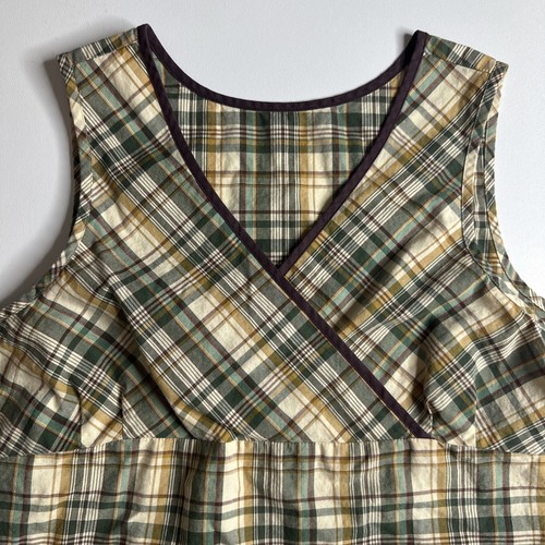 East Boy Japan Plaid Wrap Tank Top M Y2K Dark Light Academia Cottagecore Preppy - Picture 7 of 10