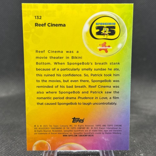 2025 Topps Chrome SpongeBob Reef Cinema Base #132 - Picture 2 of 2
