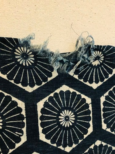 Vintage Japanese BORO Indigo Dyed Cotton Taisho Medium Patchwork Fabric 3 Panel - Picture 12 of 15