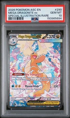 2026 POKEMON ASCENDED HEROES SPECIAL ILLUSTRATION RARE MEGA DRAGONITE EX PSA 10
