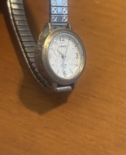 Carriage by Timex Damenuhr silberfarben Quarz gebraucht ungeprüft ex fs - Bild 2 von 6