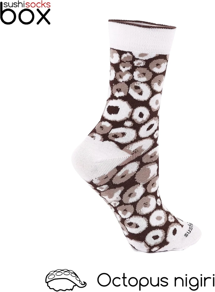 - Donna Uomo Calzini Sushi Octopus Marrone - 1 Paio - Taglia 36-40 - Immagine 3 di 4