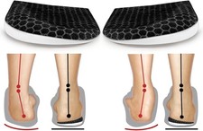 BIGGCOOL Corrective Insoles for L: Women 8-12/Men: 7.5-13, Black-2 Layers