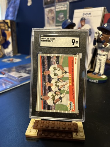 1989 Fleet Glossy Triple A’s SGC 9 #634 Conseco Steinbach McGwire Oakland A’s - Foto 3 di 3