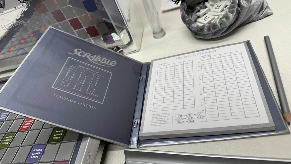 Scrabble Platinum Edition 2010 Adult Collectible Board Game Rotating Base MINT - Image 4 of 4