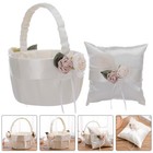  Wedding Flower Girl Basket Ring Pillow Girls Pillows for Ceremony