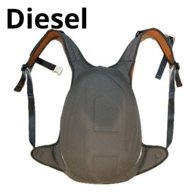 Diesel Men 00S Y2K Backpack Cyber Silver Grey Unique Design