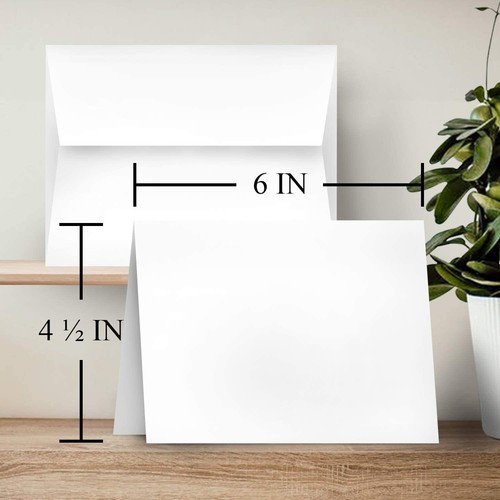 Blank White Greeting Cards with Envelopes - Bulk Set of 50 - Picture 6 of 10