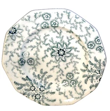 Childs Miniature Green Dinner Set Plate FLORAL FERN SEAWEED CHINTZ Meigh 1840