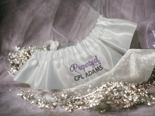 Property of Your Name Custom Embroidered Wedding Garter Keepsake Personalized