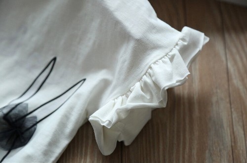 Toddler Little Girls Ruffle Tee Shirts Short Sleeve Bunny Top Shirts Pink White - Bild 4 von 8