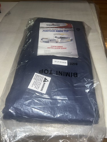 Summerset Pontoon Bimini Top Boat Cover 4 Bow 8' x 54” X 97”-103” Navy - Picture 6 of 6