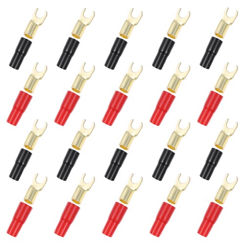 10 Pairs copper spade connector Crimp Terminals Speaker Wire Connectors quick - Picture 4 of 12