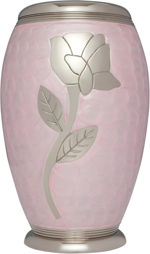 Pink Funeral Urn by - Cremation Urn for Human Ashes - Hand Made in Brass - Suit - Picture 2 of 5
