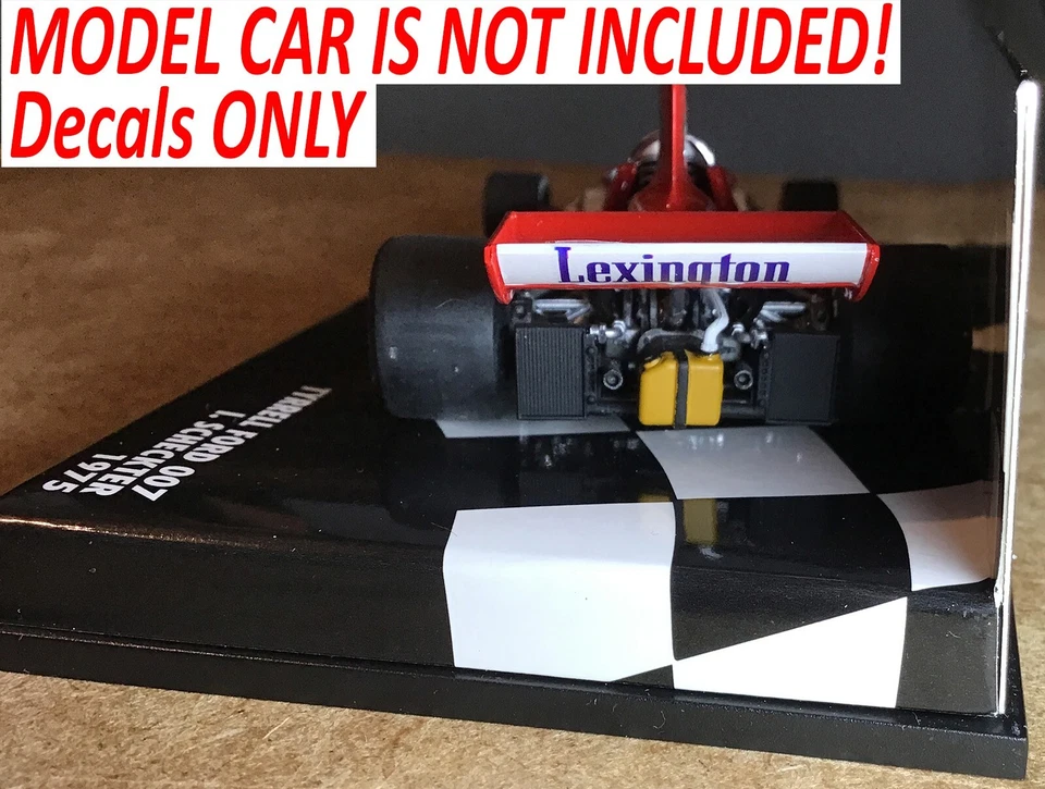 Lexington decals for the 1975 Tyrrell 007 1975 Scheckter MINICHAMPS 1/43 scale - Image 4 of 4