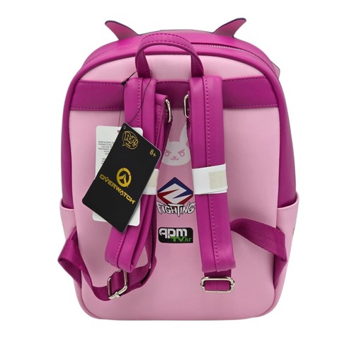 Loungefly Overwatch D.VA Meka Suit Mini Backpack Pink Vegan Leather Pop Blizzard - Picture 4 of 9