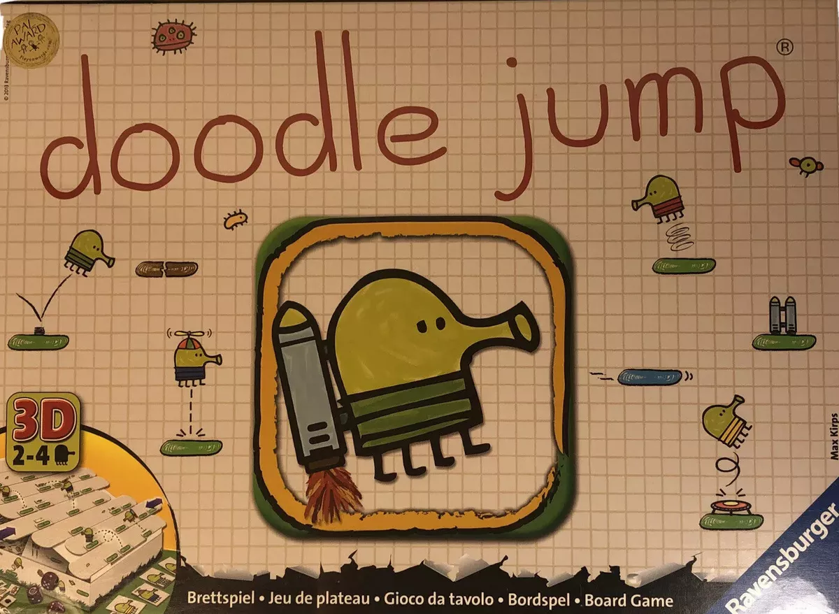 Doodle Jump 3D Board Game Family Night 2-4 Player Dice Cards Age 8