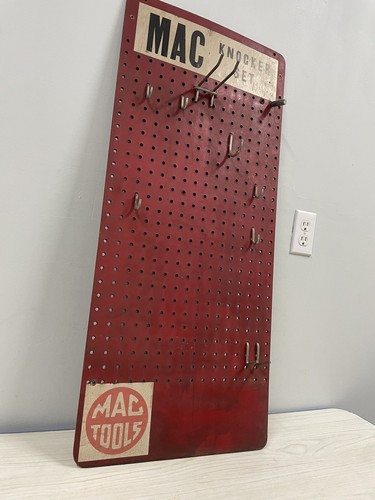 Vintage MAC TOOLS strapazierfähiges 13 Pfund Body Knocker Set mit Stiftbrett Schild. Schön!! - Bild 5 von 11