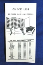 1948 Whitman Coin Collectors Check List Brochure Hoosier Stamp Shop Indianapolis