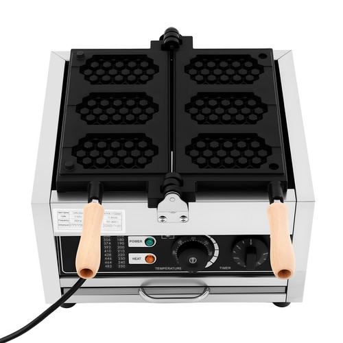 Cialda a nido d'ape elettrica antiaderente commerciale 3 pezzi fornaio 1500W Watt - Foto 14 di 18