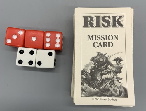 VINTAGE RISK 1993 ORIGINAL Replacement Pieces 5 Dice 56 Cards - Picture 2 of 2