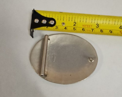 Oval Engraved Silver Belt Buckle - Picture 2 of 3
